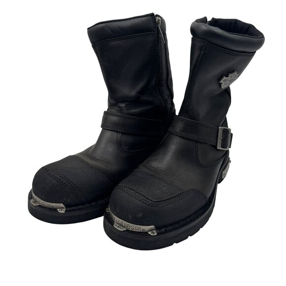 Harley-Davidson Mens Shift Engineer Motorcycle Boots Black Leather Size 10.5 - Picture 1 of 10